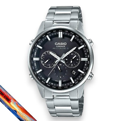 LINEAGE LIW-M700D-1AJF Solar Radio World Time Date Display Watch CASIO JP Silver