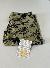 Lularoe OS Leggings Halloween Black Floral Bats On Green Background New NWOT