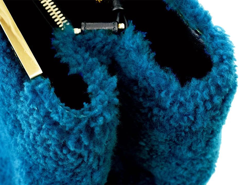 Fendi Handbag Toujours 2 Way Shoulder Bag Blue 8BH250 Women's Wool Medium 2JOURS - Image 4 of 4