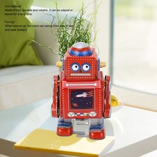  Red Wind Up Robot Toy Hand Made Decorative Vintage Clockwork Robot Toy