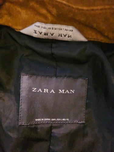 BROWN/ TAN MENS SUEDE TRENCH COAT - Zara Man - Size: Small/Medium - New/ Unworn - Picture 6 of 13