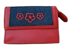 Cartera monedero mujer de lona y piel de 11 x 8 cm, moda, accesorios, chica