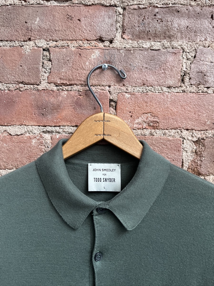 John Smedley for Todd Snyder Men's Adrian Polo, Palm Sea Island