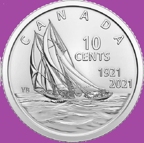 Set of 2021 & 2022 Canada Bluenose Four Dime Coins. Mint UNC 10 Cents 10c - Picture 4 of 6