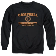 Campbell University Adult Crewneck Sweatshirt Circle Logo, Black, S-3XL
