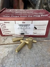 Brass Tapered Tube Plug USA INDUSTRIES TP4 B360 | .449 x .625 x 1.75 | LOT of 5