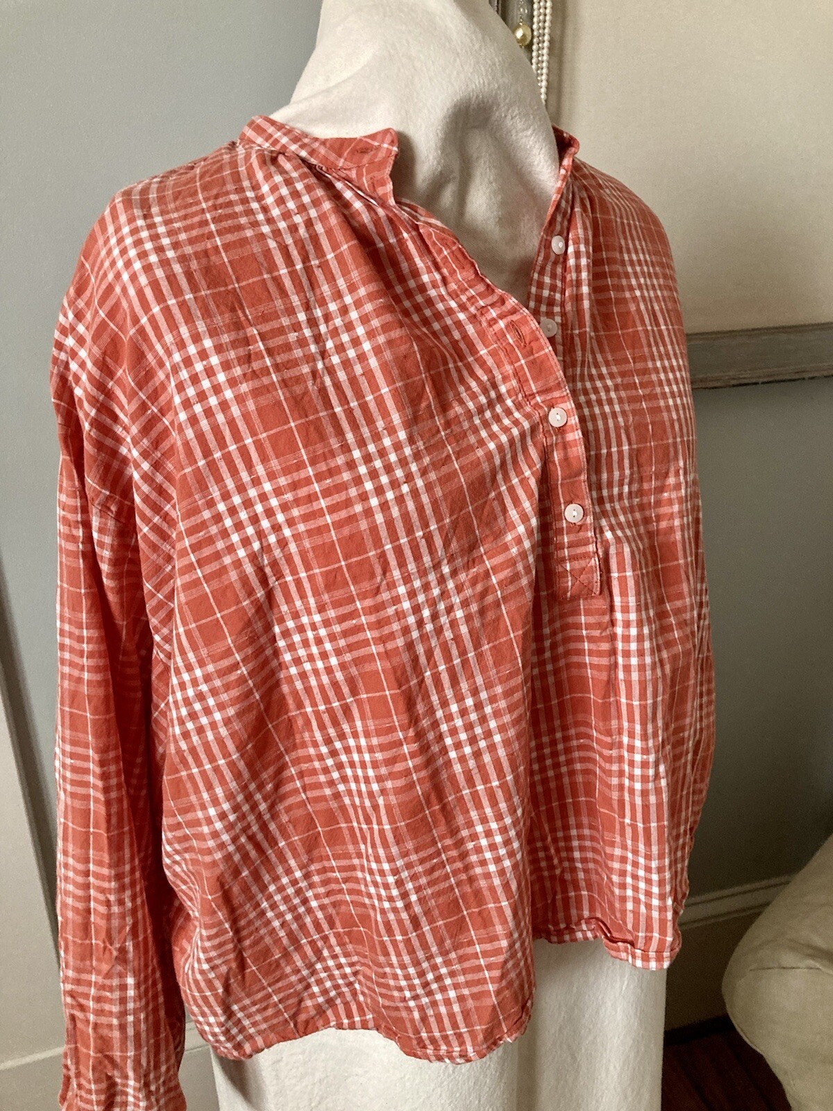 Orange Plaid Button Down Universal Threads Medium - image 2