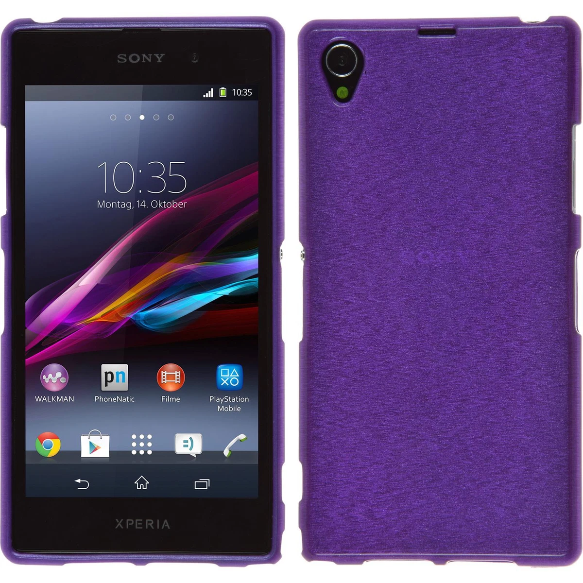 Silicone Case for Sony Xperia Z1 lila Brushed +2 Protector | eBay