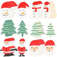 48X 3D Aufkleber Aus Holz Zur Weihnachtedekoration - Deko-Set [Auswahl Variiert]