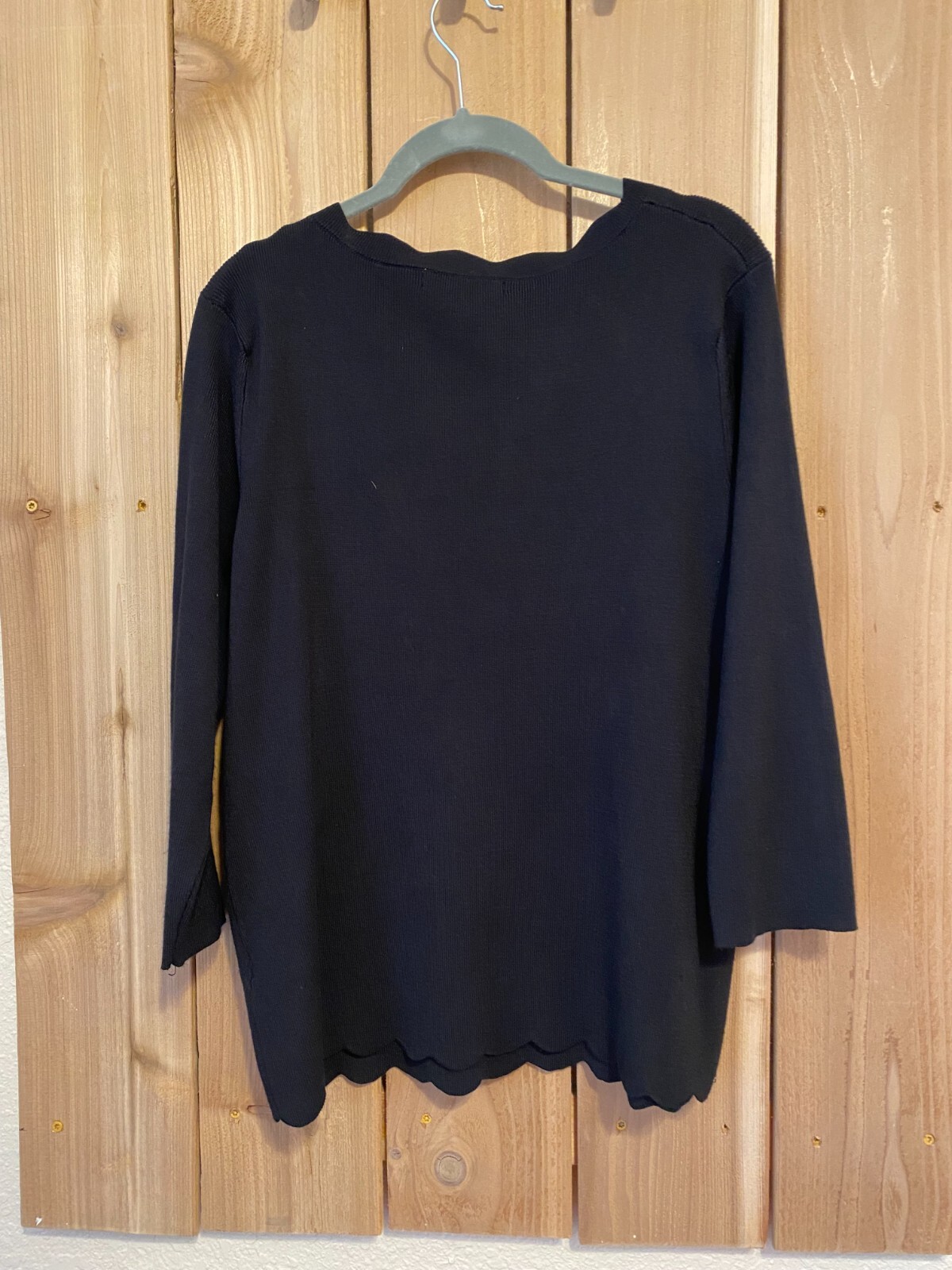 Cable & Gauge Black 3/4 Sleeve Sequined sweater Top XL NWOT eBay