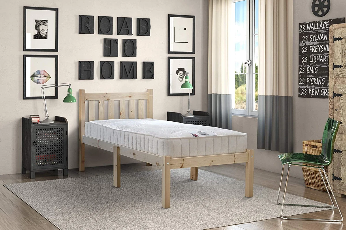 STRICTLY BEDS BUNKS Amelia Short Pine Bed Frame and Mattress