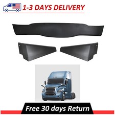 Set Of (1) Bumper Air Flow Deflector For 2018-2023 Freightliner Cascadia Black