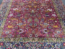 C1920s ANTIQUE HIGH KPSI IMPRESSIVE LAVAR ORIENTAL RUG 9.4x12.9  COLORFUL BEAUTY