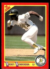 Rickey Henderson 1990 Score #360 Oakland Athletics FREE SHIPPING AutographDen