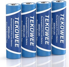 4 Pack 18650 Rechargeable Battery Button Top 3000mAh High Capacity, 3.7V Lith...