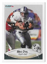 1990 Fleer Football Mike Dyal Rookie Card #252 Los Angeles Raiders RC. rookie card picture
