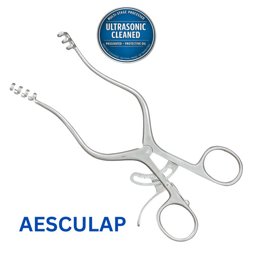 AESCULAP BV075R Weitlaner Retractor, 3 x 4 Prong 17mm x 20 mm Blunt, 165 mm