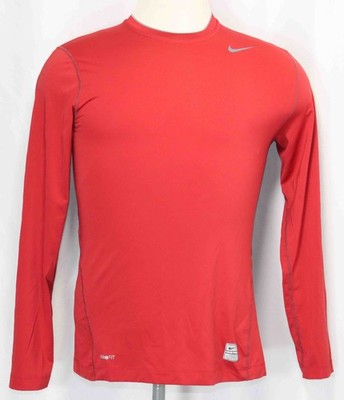 Nike Fit Pro Compression Red Long Sleeve Training Shirt Mens Size Small