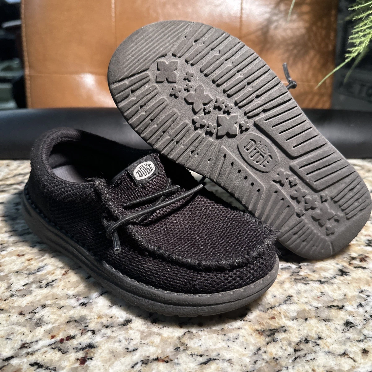 Hey Dude Wally Toddler Funk Mono Black Size TD9 Slip On No Tie