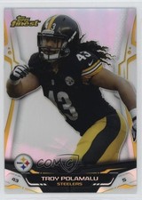 2014 Topps Finest Refractor Troy Polamalu #21 HOF 7v7