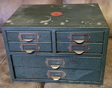 Vintage WARDS MASTER QUALITY 6 Drawer Metal Tool Cabinet Small Parts Storage