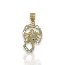 Scorpion Two Tone Pendant - 10K Yellow Gold