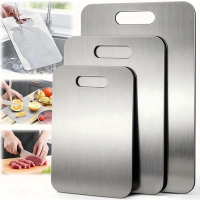 Dorm Room Kitchen Essentials 3-Piece Stainless Steel Cutting Boards, Space Sa...