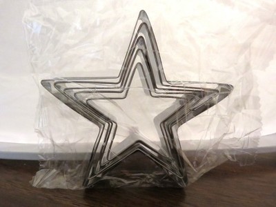 Star Cookie Cutters - Set of 5 - Largest is 3.5'' and Smallest is 2''