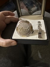 The Greatest Dad Two Tone Quartz Analog Men's Pocket Watch on Chain