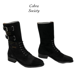 New COBRA SOCIETY Black Buckle Suede Southwestern Equestrian Tall Boots 41 Cobra Society Boots | eBay main image 2