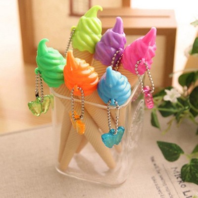 12pcs Creative Cute Icecream Shape Black Ink Ballpoint Pens Office School Gift