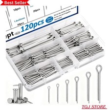 120Pcs Cotter Pins 304 Stainless Steel Cotter Pins Assortment Kit Tractor Pin Us