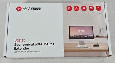 USB 2.0 Power Extender Ethernet Adapter Up to 196 ft Over Cat5 Cable Plug & Play