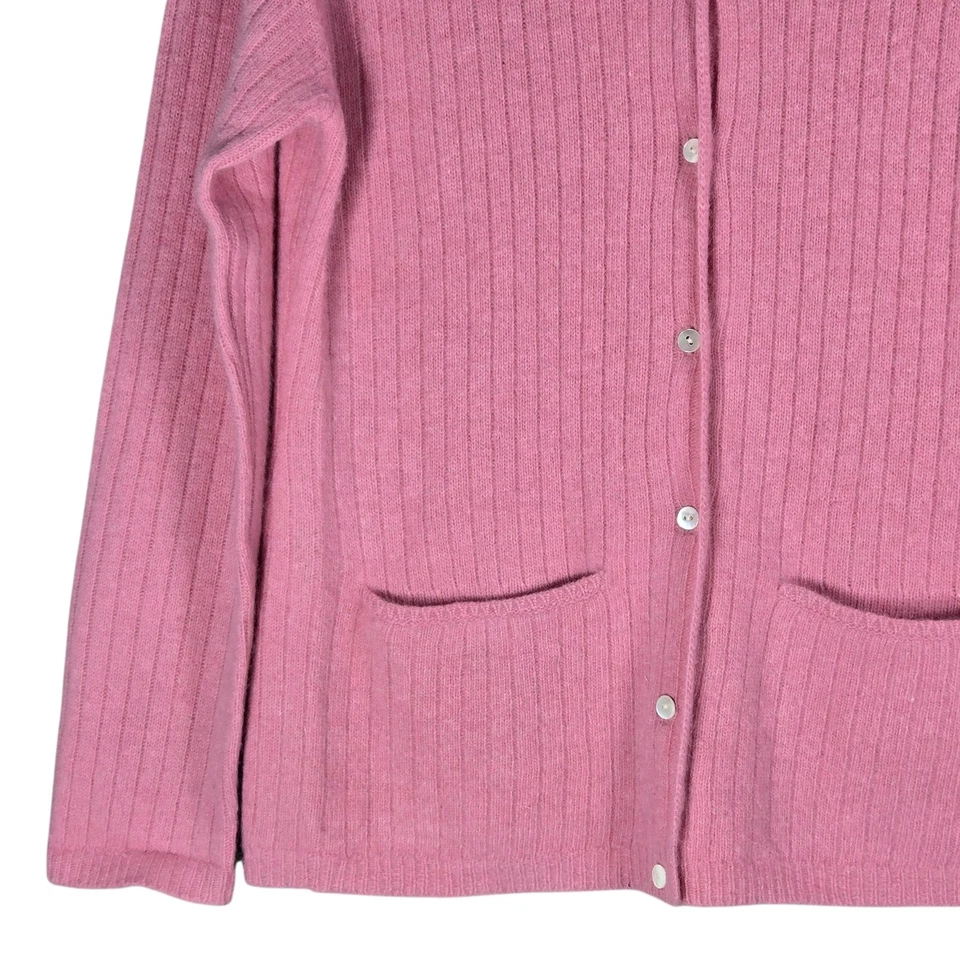 Женский свитер Deane & White миниатюрный большой розовый из овечьей шерсти ангорский кардиган с карманами - Изображение 3 из 4