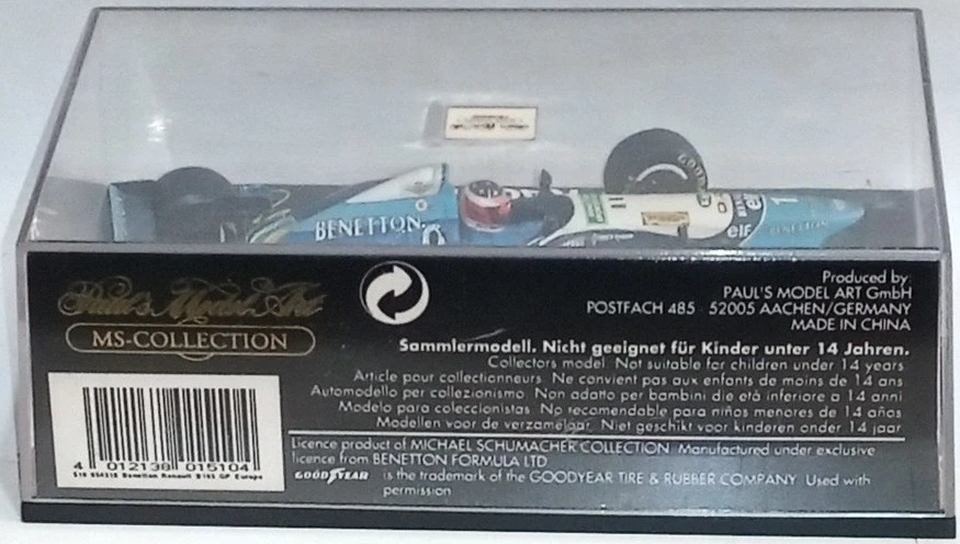 Benetton Renault B195 Michael Schumacher Collection Edition 43 n.22 Winner Gp Eu - Immagine 2 di 2