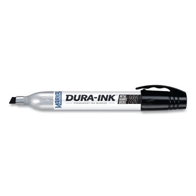 DURA-INK 25 Permanent Ink Marker, Black, 1/8 in to 1/4 in Tip, Chisel LA-CO