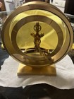 Linden Quartz Skeleton Desk Clock Gold Round Glass Brass Analog Battery-Powered — photo 1