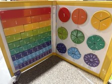 Magnetic Fraction Educational Math Puzzle Tiles Circles Kids Learning Set New US