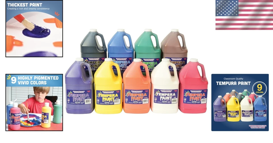 Conjunto de pintura tempera lavável multicolorida – suprimentos de arte infantis seguros e prontos para despejar - Imagem 2 de 4