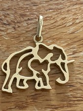 18ct Yellow Gold Elephant Pendent 3.7g Marked 18c Fully tested