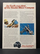 1975 Vintage Ads, Printed,Wall Art, Camera, Nikon Evel Knieval Event (2180)