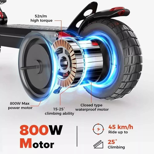 800W Electric Scooter for Adult 10" Folding E-Scooter with APP 28MPH Offroad iX4 - Picture 2 of 19