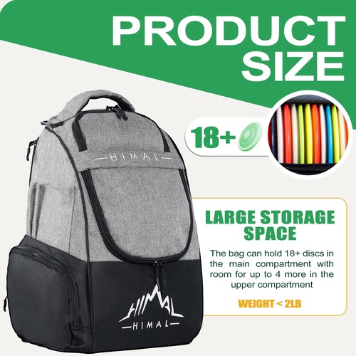 Disc Golf Bag Holds 22+ Discs, Durable Disc Golf Backpack with Large Capacity... - Picture 3 of 7