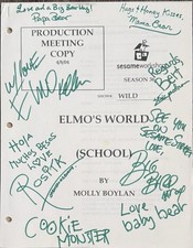 Signed Original Script Elmo's World School Production Meeting Copy