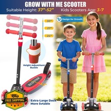 Kids Foldable Scooter Lean-to-Steer LED Wheels Ages 3-7 Gift