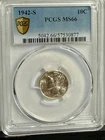 1942-S PCGS MS66 Mercury Dime Gorgeous White