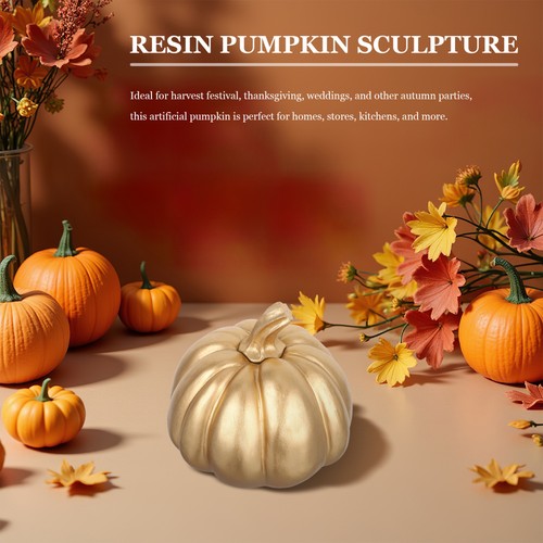 Resin Pumpkin Statue Pumpkins for Decorating Figuriness Artificial Table - Picture 4 of 12