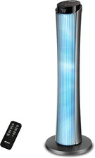 34" Tower Fan Oscillating Bladeless Fan with Remote Control - Tall Compact 3 Spe