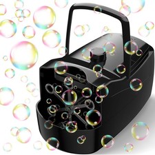 Bubble Machine, Automatic Bubble Blower Maker for Kids or Parties Black High
