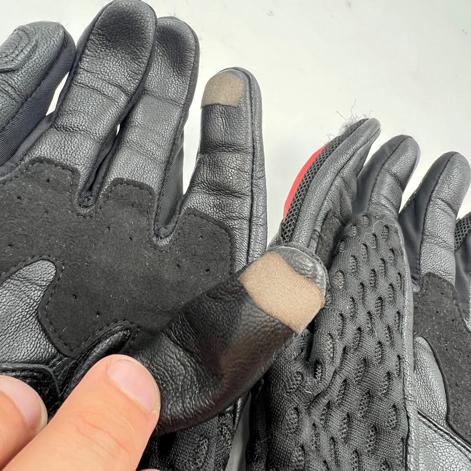 Dainese 摩托车骑行手套黑色和红色衬垫皮革大号 9/L — 第 4/4 张图片